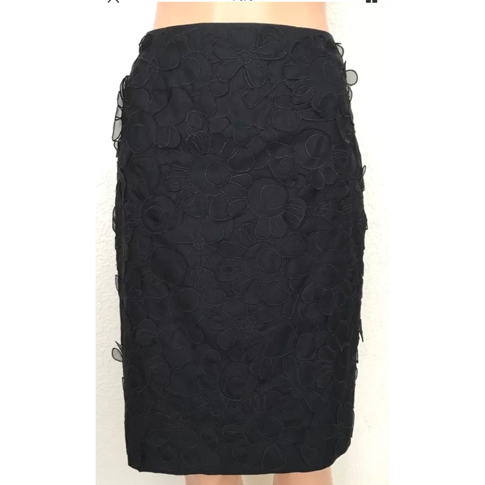 CARLISLE SILK LACE FLAWERS PENCIL SKIRT Sz 2 MINT!