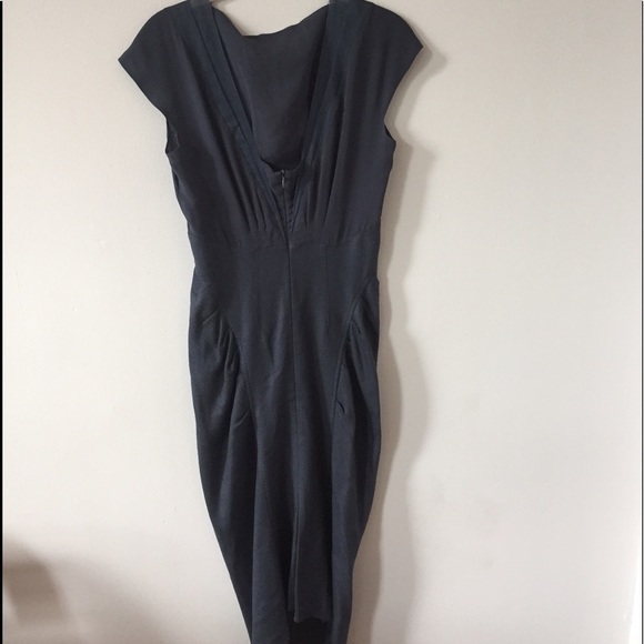 Max Mara navy mad men style dress - size 6 - Picture 4 of 8