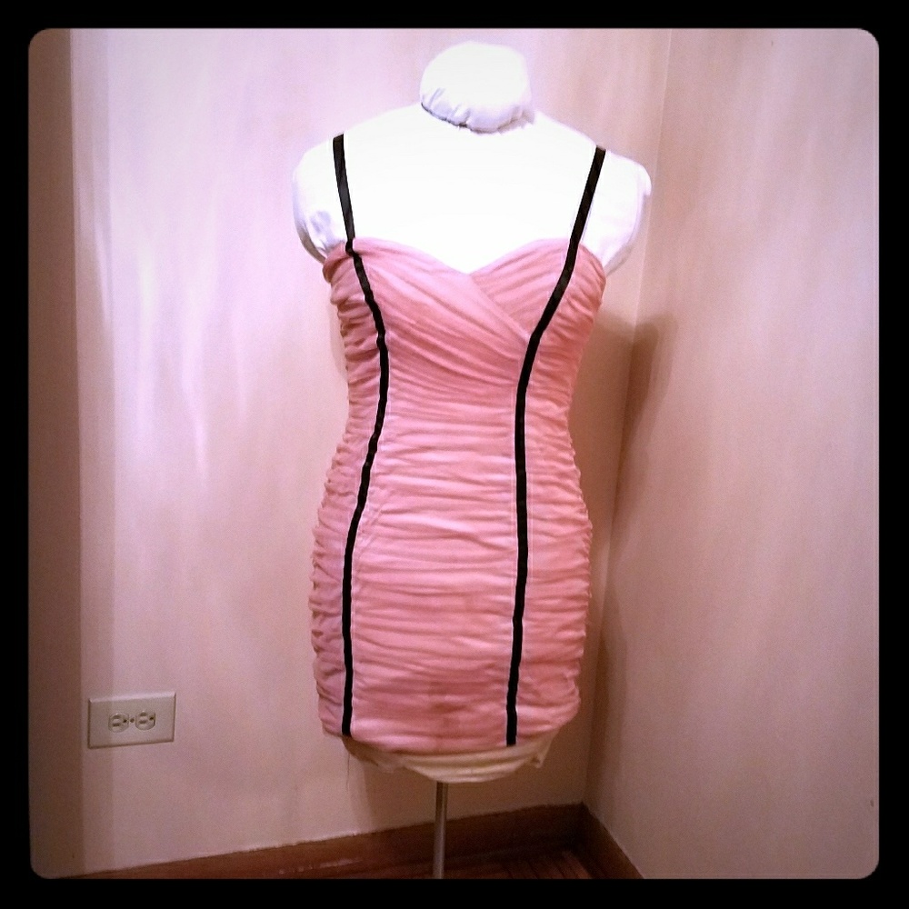 Arden B Women's Blush Pink w/ Black Satin Straps