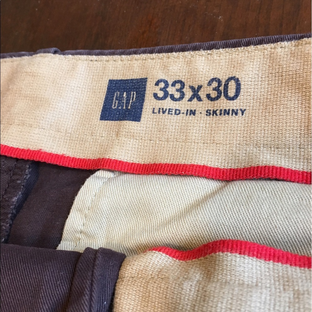 Men's Gap flat front skinny khakis 33x30 - Picture 2 of 6