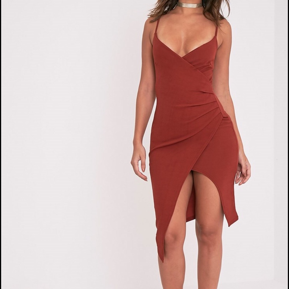Pretty Little Thing Lauriell wrap front midi dress