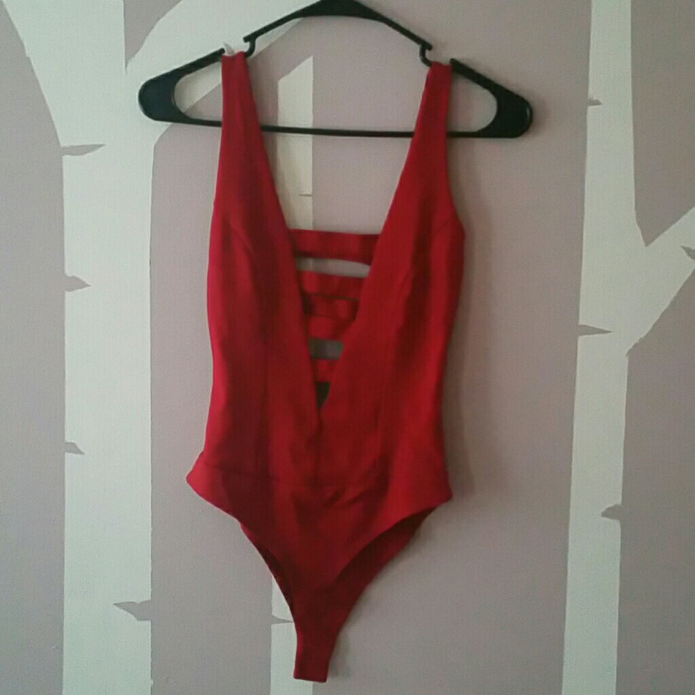 XS NWOT Red Bodysuit Charlotte Russe