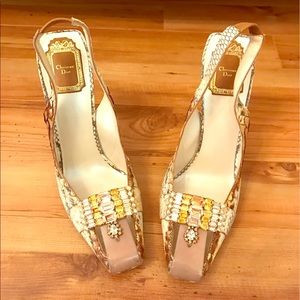 Christian Dior Snakeskin Crystal Shoes