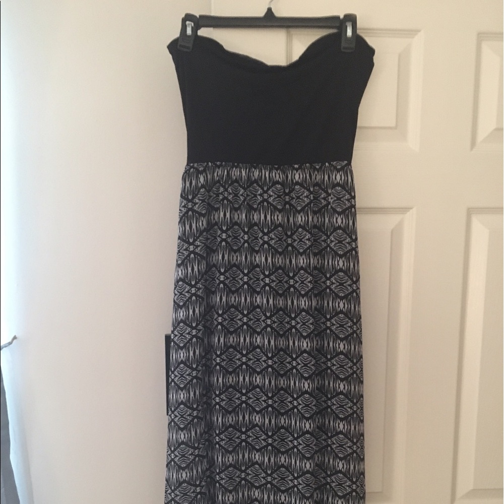 Black strapless maxi dress