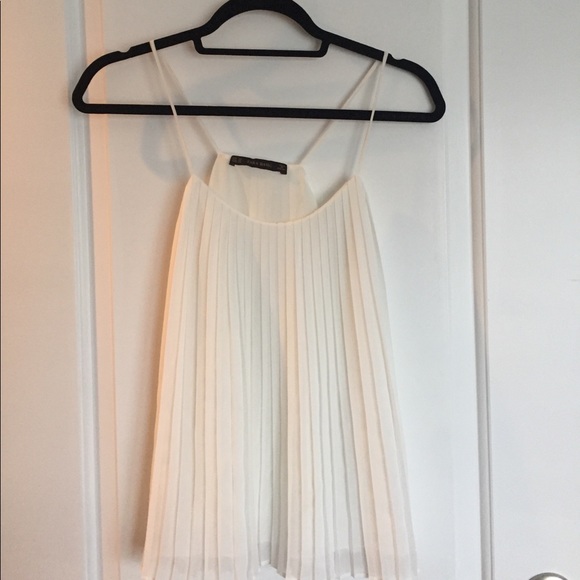 Zara Tops - Zara White Pleated Blouse