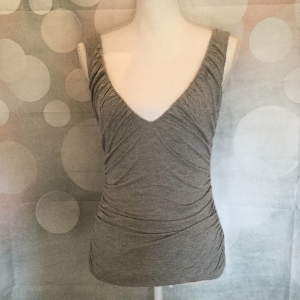 Bebe grey rouched tank top