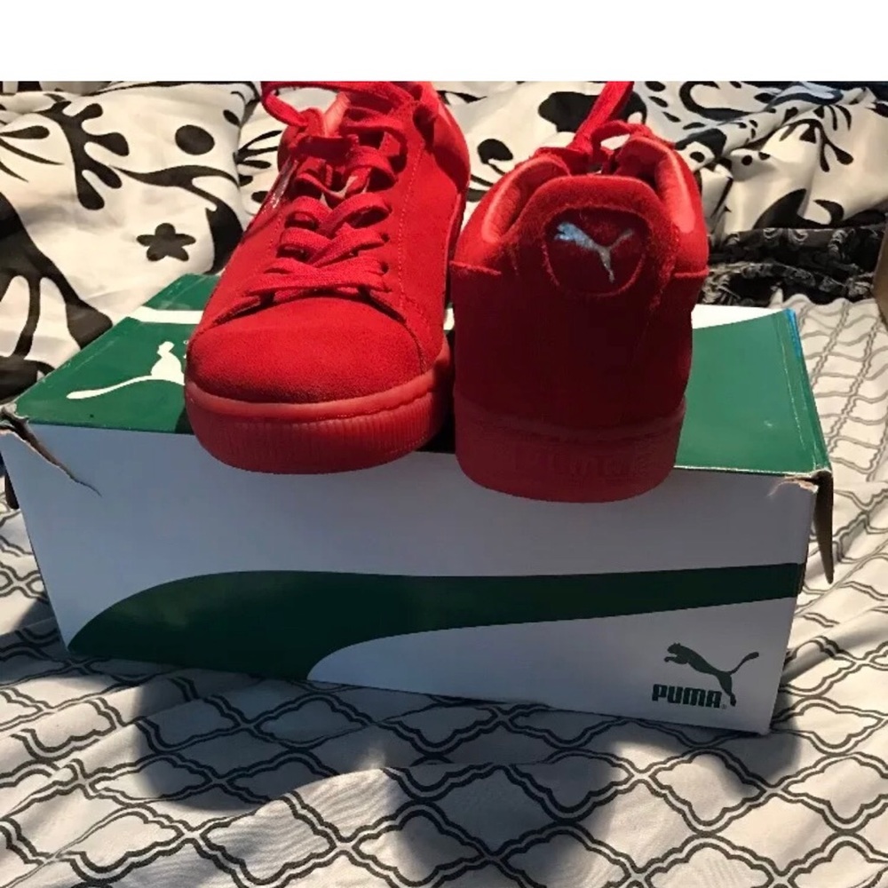 Red Suede Pumas