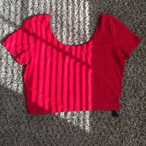 Red crop top