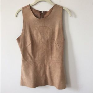 Leather fitted top w exposed zipper. Size 38 (4)