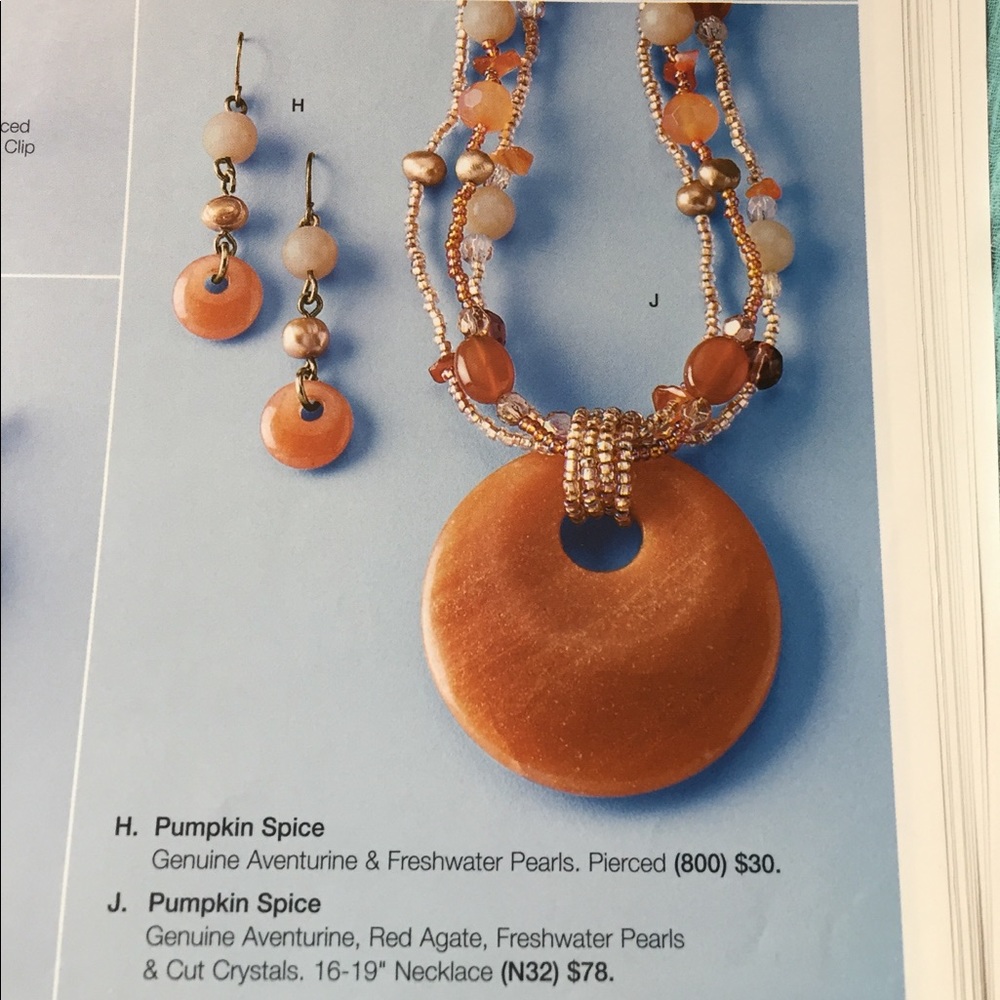 Lia Sophia pumpkin spice necklace