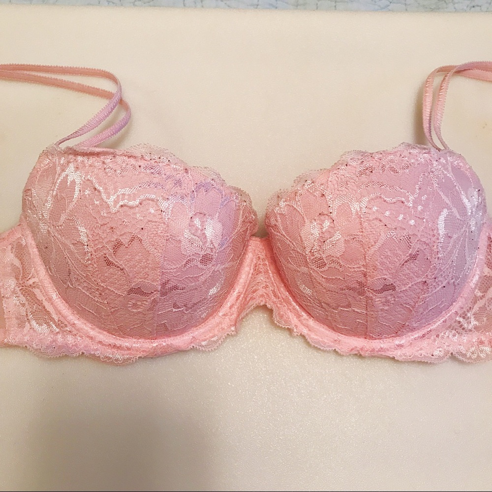 PINK lace push-up Demi bra, size 34B