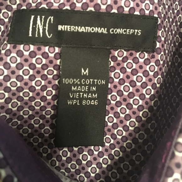 INC International Concepts Men's Patterned Long Sleeve Button Down Casual Shirt Gray Size 48