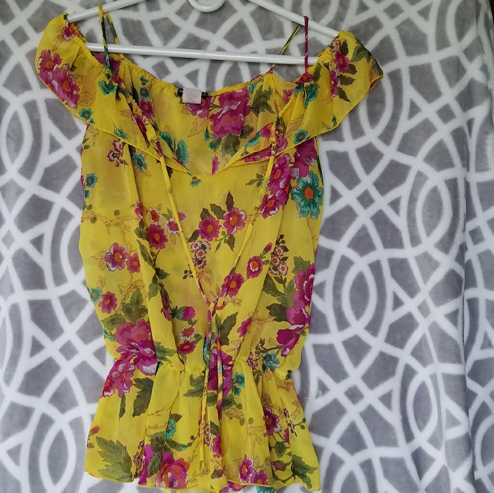 Y2K Wet seal sheer off the shoulder top.