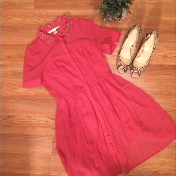 Lauren Conrad pink spring dress sheer lined size 4 - Picture 2 of 4