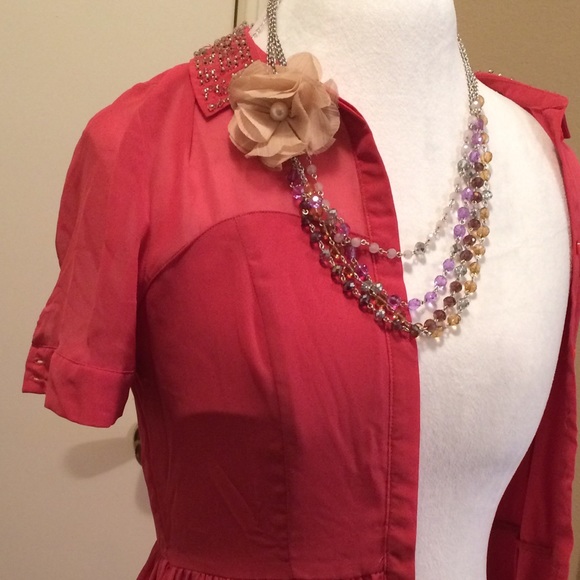 Lauren Conrad pink spring dress sheer lined size 4 - Picture 1 of 4