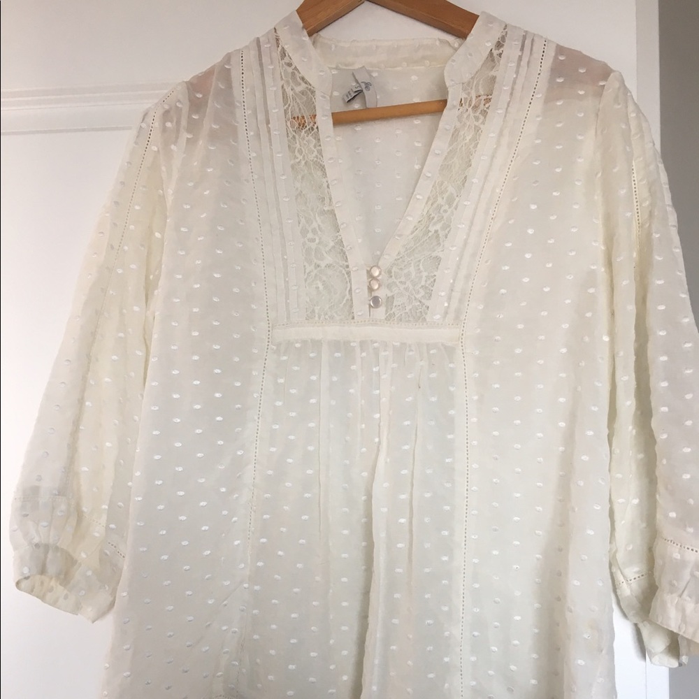Sheer white blouse from Joie