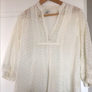 Sheer white blouse from Joie