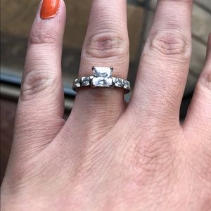 Cubic zirconium engagement ring