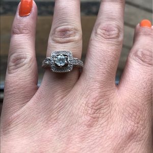 Cubic zirconium with real accent diamonds