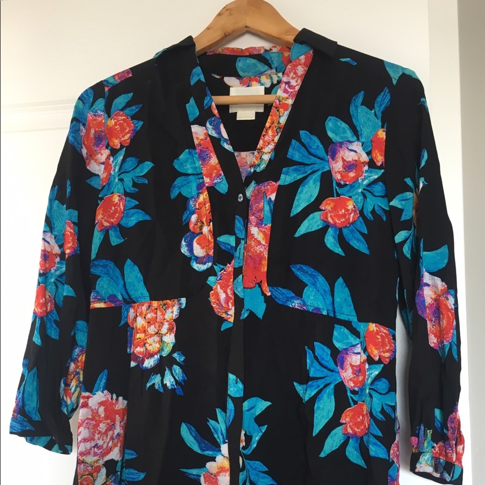 Anthropologie Maeve "Woodland Walk" floral blouse