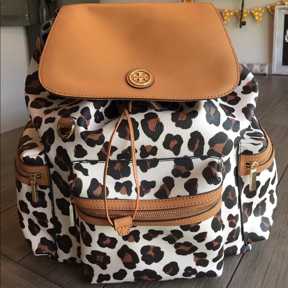 Tory Burch Leopard Print Backpack