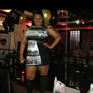 Sheer Black and Silver Club Dress