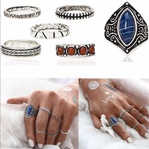 Boho Ring Set of 6 - Mixed Sizes