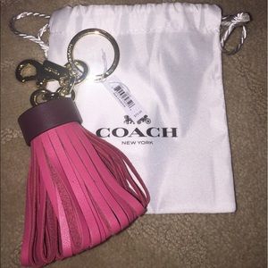 Coach fringe Keychain