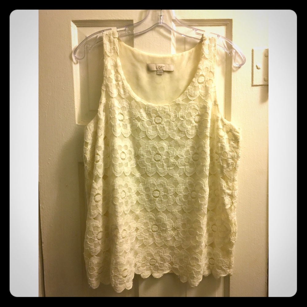 LOFT floral lace tank