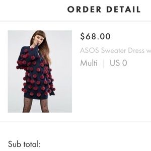 Brand new ASOS sweater pom pom dresss US0