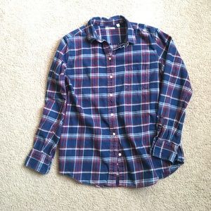 Uniqlo blue plaid shirt