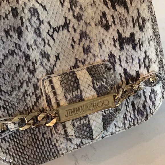 $1295 Jimmy Choo Shadow Snakeskin Chain mini bag - Picture 4 of 8