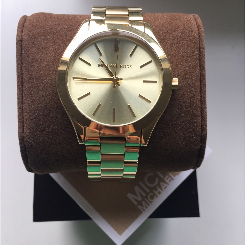 SOLD! MK Slim Runway Gold-Tone Women's Watch