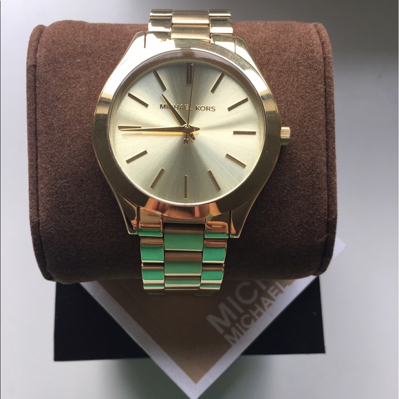 SOLD! MK Slim Runway Gold-Tone Women's Watch - Picture 1 of 6