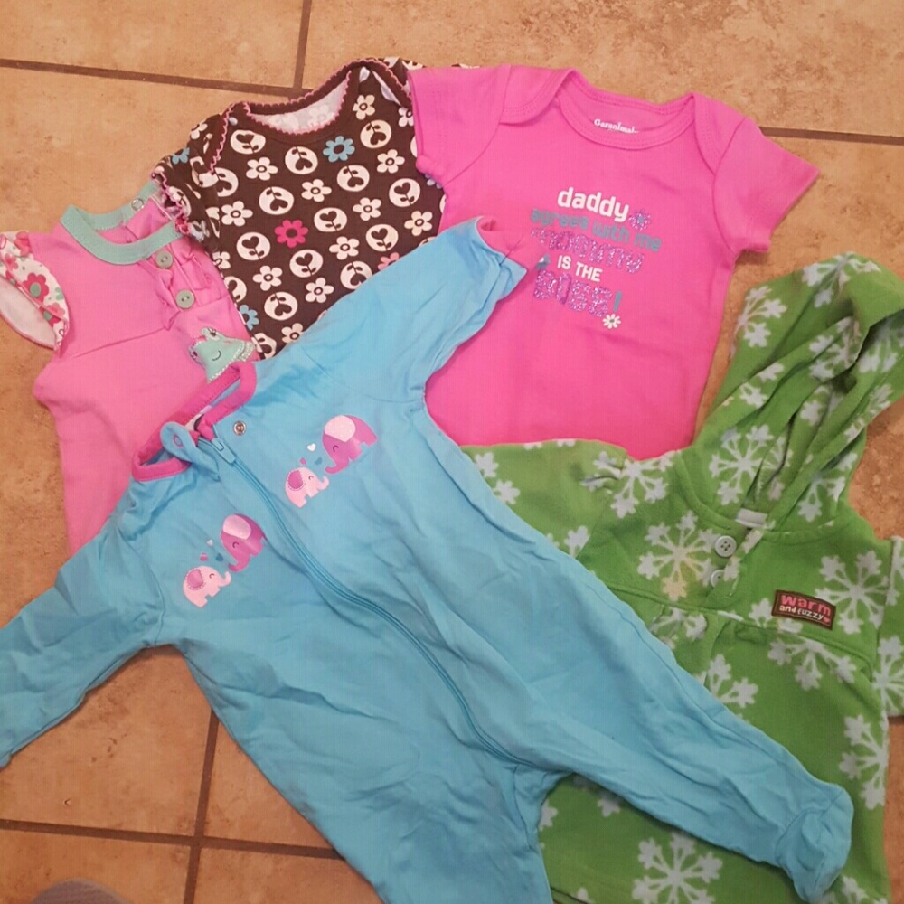 Bundle of baby girls clothes