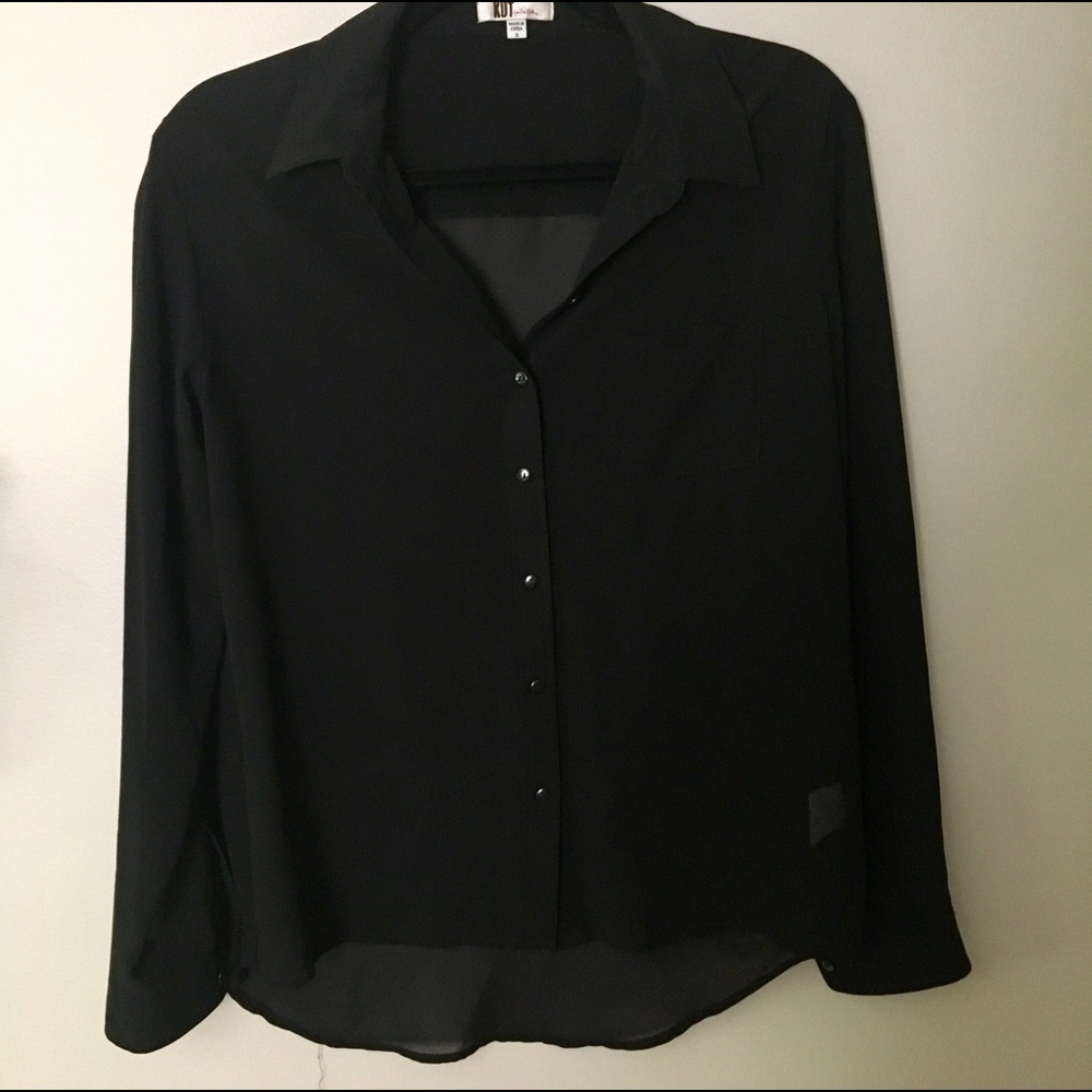 Black Button Down Top