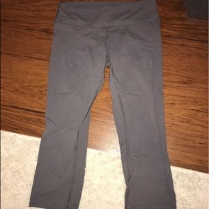 Grey Lululemon Wunder Under Cropped Leggings
