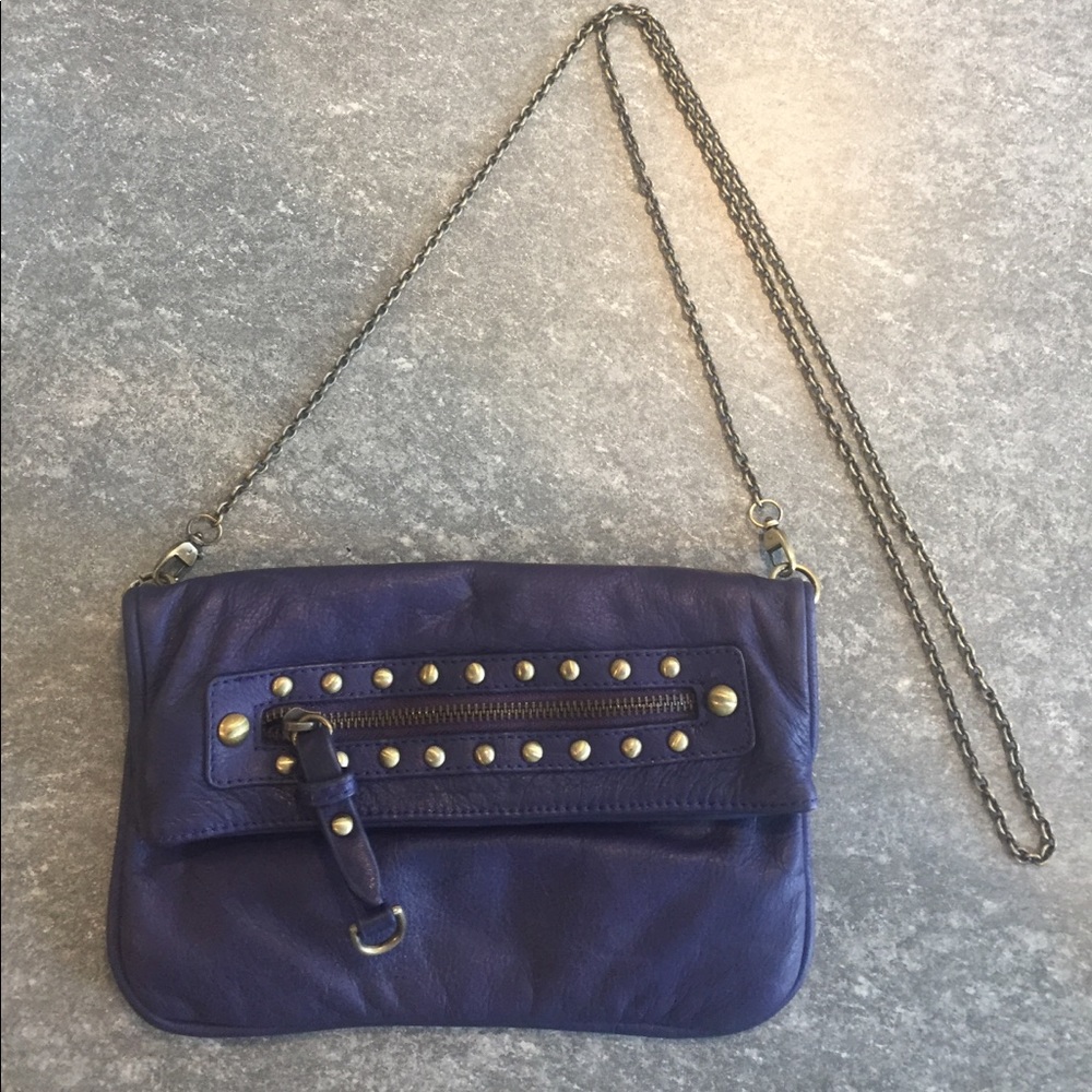 Sabina New York Purple Leather Clutch