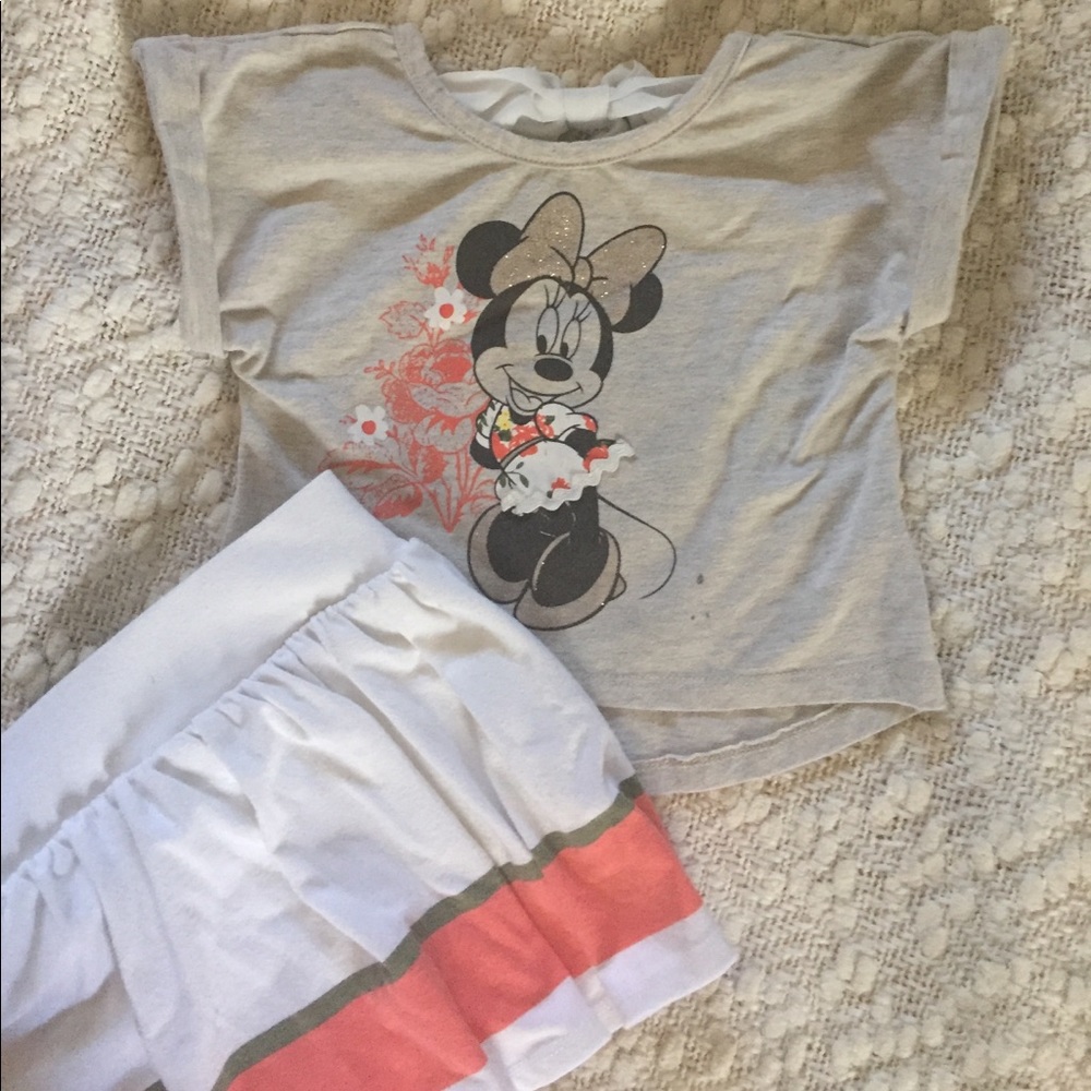 Adorable Minnie Mouse 2 Piece Skirt + Crop