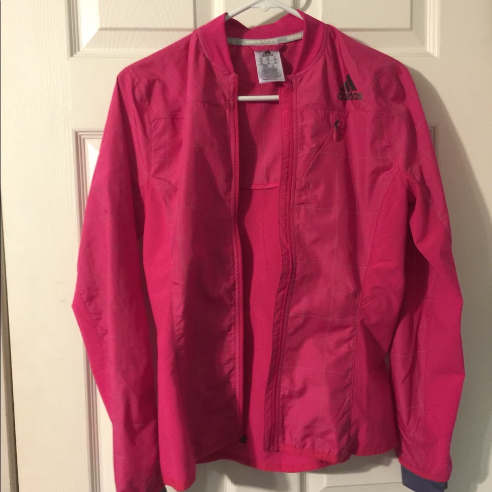 Adidas pink running jacket