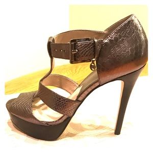 Michael Kors Metallic Snakeskin Sandals