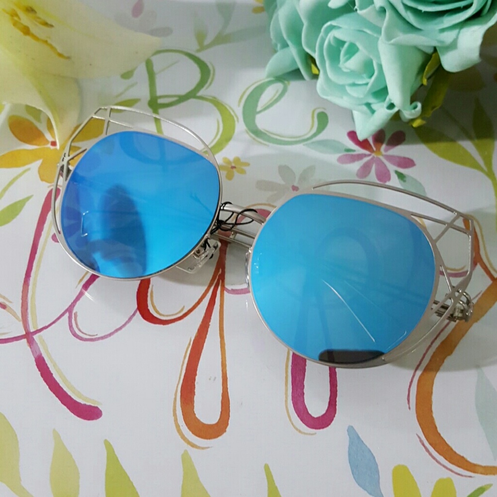 HIGH QUALITY CAT EYE MIRROR VINTAGE  SUNGLASSES - Picture 4 of 4