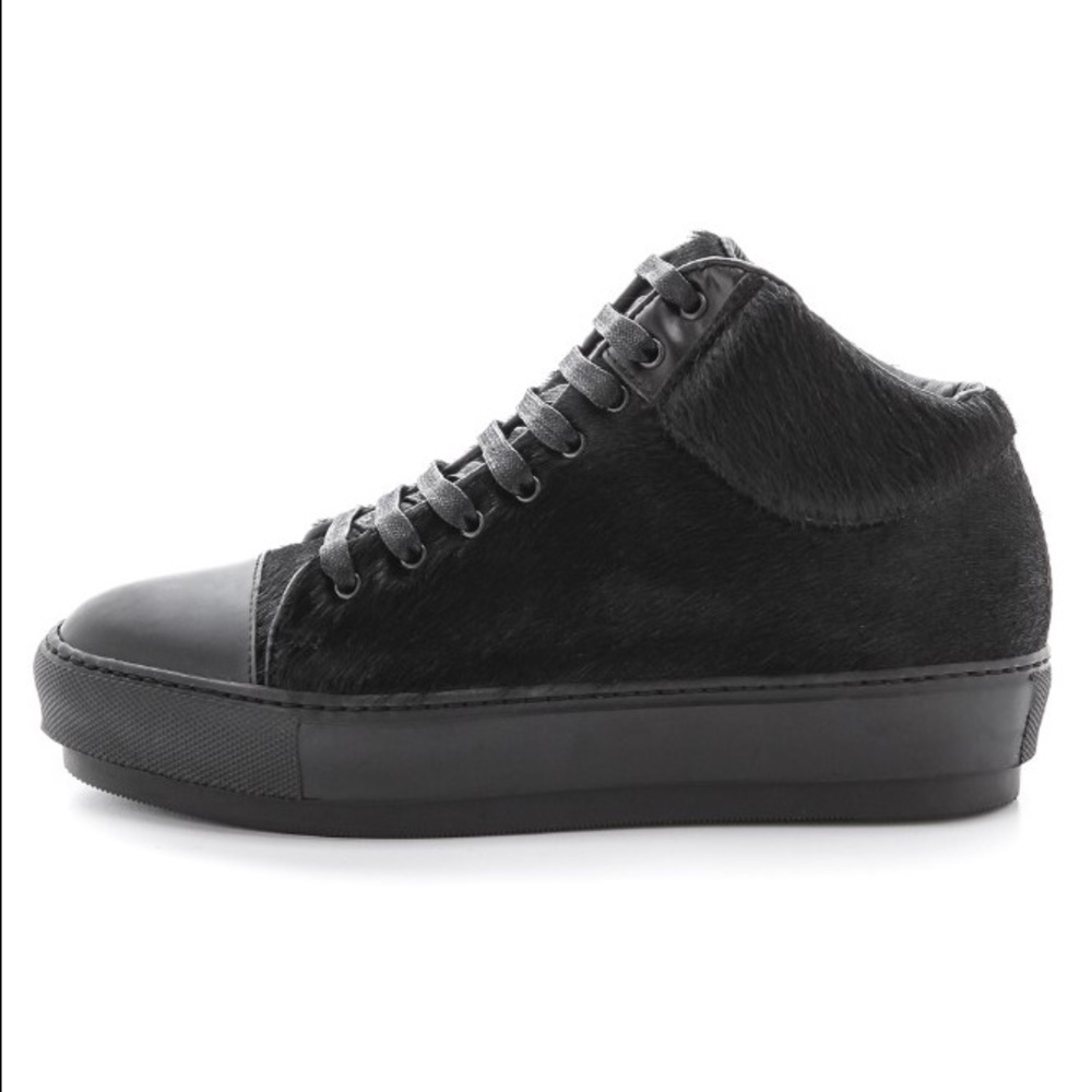 ACNE CLEO PONY SNEAKERS - BLACK