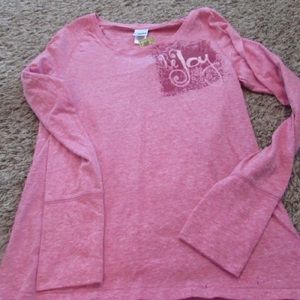 Light pink heathered scoop neck