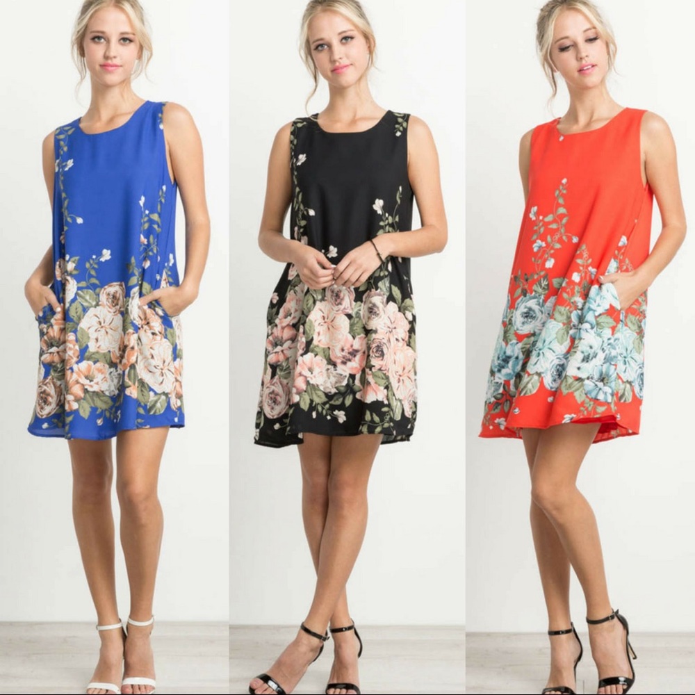 ‼️LAST ONE‼️🆕Floral Print Shift Dress w/ Pockets