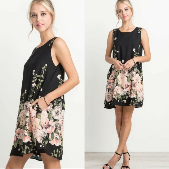 ‼️LAST ONE‼️🆕Floral Print Shift Dress w/ Pockets - Picture 2 of 4