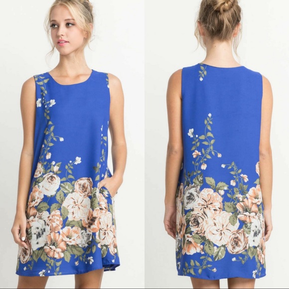 ‼️LAST ONE‼️🆕Floral Print Shift Dress w/ Pockets - Picture 3 of 4