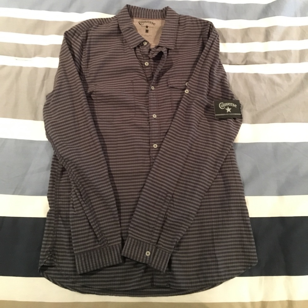 Converse Black Canvas Button Down Shirt