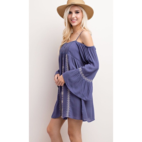 Embroidered Off The Shoulder Dress - Picture 3 of 5