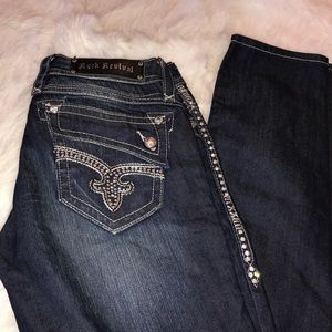 Rock Revival Jeans With Crystal Detail Size 30